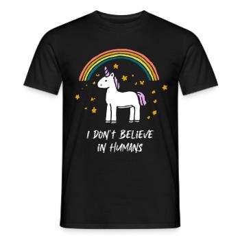 Ich glaube nicht an Menschen Einhorn - Männer T-Shirt - Schwarz - Vorne - AI Model Male 178 light (178cm)