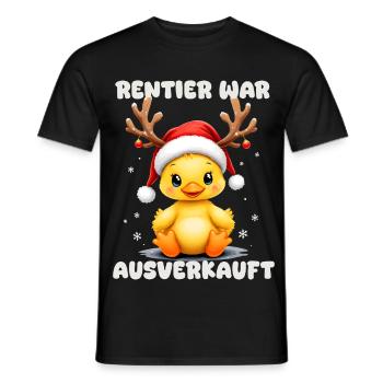 Renne était épuisé Canard de Noël drôle - T-shirt homme - noir - Devant - AI Model Male 178 light (178cm)