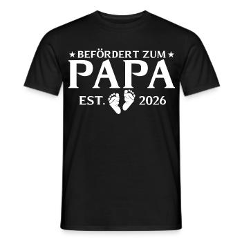 Promoted to Papa est. 2026 Paternity - Men's T-Shirt - black - Front - AI Model Male 178 light (178cm)