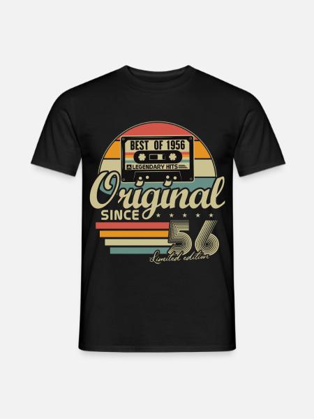 Original 1956 Jahrgang Vintage Geburtstag Retro - Männer T-Shirt - Schwarz