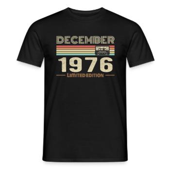 Dezember 1976 Geburtstag Dezember 1976 Dezember - Männer T-Shirt - Schwarz - Vorne - AI Model Male 178 light (178cm)