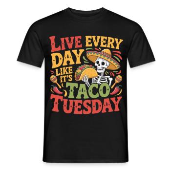 Taco Tuesday – Chemise de nourriture amusante pour les fêtes - T-shirt homme - noir - Devant - AI Model Male 178 light (178cm)