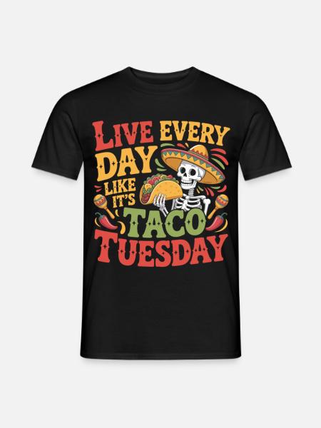 Taco Tuesday – Grappig Food Shirt voor feestjes - Heren T-shirt - zwart