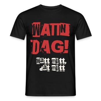 Wattn Dag Watt mutt dat mutt - T-shirt homme - noir - Devant - AI Model Male 178 light (178cm)
