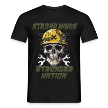 Mécanicien militaire - T-shirt homme - noir - Devant - AI Model Male 178 light (178cm)