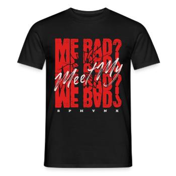Sphynx-Katze – lustiges Wort - Männer T-Shirt - Schwarz - Vorne - AI Model Male 178 light (178cm)