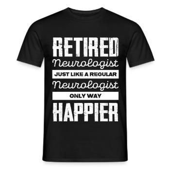 Ruhestand Neurologe: Glücklich statt Gewöhnlich - Männer T-Shirt - Schwarz - Vorne - AI Model Male 178 light (178cm)