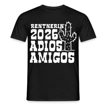 Adios Amigos Rentnerin 2026 - Ruhestand - Pension - Männer T-Shirt - Schwarz - Vorne - AI Model Male 178 light (178cm)