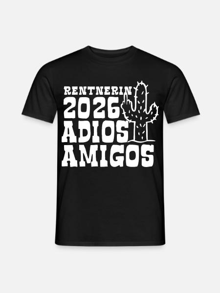 Adios Amigos Pensioner 2026 - Retirement - Pension - Men's T-Shirt - black