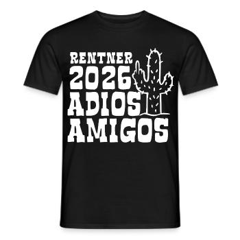 Adios Amigos Rentner 2026 - Ruhestand - Pension - Männer T-Shirt - Schwarz - Vorne - AI Model Male 178 light (178cm)