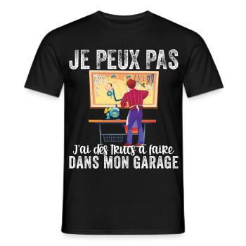 I Can't I Have Stuff to Do in My Garage - Men's T-Shirt - black - Front - AI Model Male 178 light (178cm)