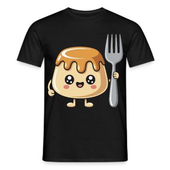 Pudding Mit Gabel - Männer T-Shirt - Schwarz - Vorne - AI Model Male 178 light (178cm)