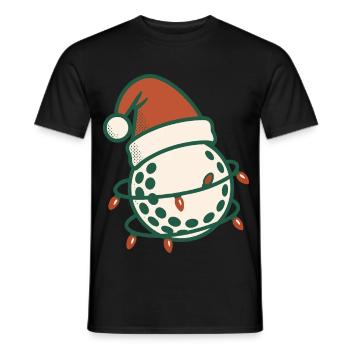 Drôle de balle de golf Noël Père Noël chapeau design - T-shirt homme - noir - Devant - AI Model Male 178 light (178cm)