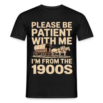 Geduld aus den 1900ern - Männer T-Shirt - Schwarz - Vorne - AI Model Male 178 light (178cm)