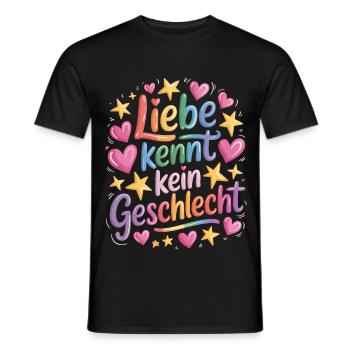 Love Knows No Gender Rainbow LGBTQ Pride - Men's T-Shirt - black - Front - AI Model Male 178 light (178cm)