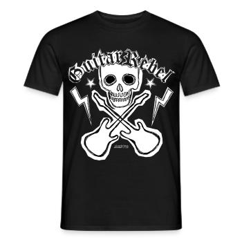 Guitar Rebel - Patchstyle - Men's T-Shirt - black - Front - AI Model Male 178 light (178cm)