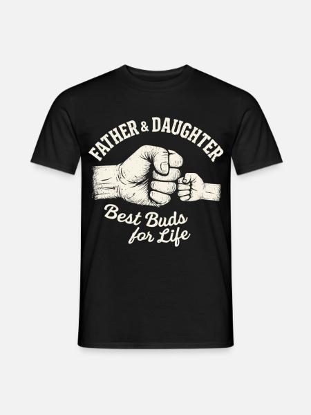 Far, datter, fistbump – bedste venner for evigt - Mænd T-shirt - sort