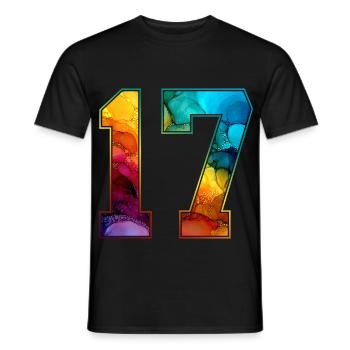 NR. 17 NUMMER 17 COLLEGE 17. GEBURTSTAG - Männer T-Shirt - Schwarz - Vorne - AI Model Male 178 light (178cm)