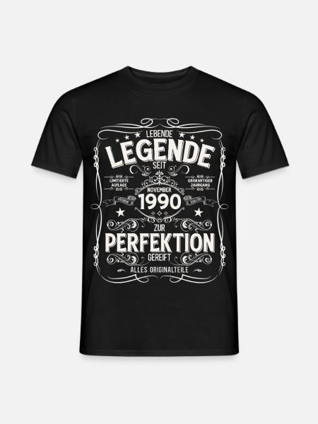 40. Geburtstag Legende November Jahrgang 1990 - Männer T-Shirt - Schwarz