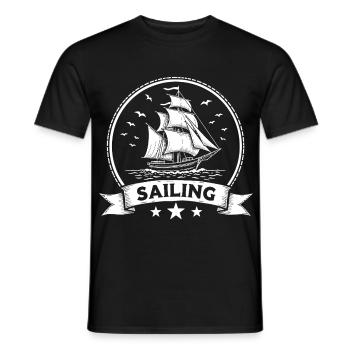 Voilier Voilier Maritim Ahoy - T-shirt homme - noir - Devant - AI Model Male 178 light (178cm)