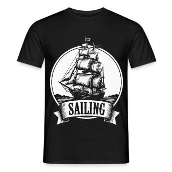Voilier Voilier Maritim Ahoy - T-shirt homme - noir - Devant - AI Model Male 178 light (178cm)