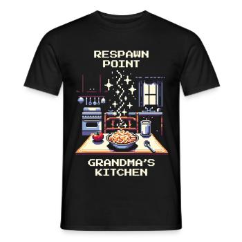 Point de réapparition | L’amour de la cuisine de grand-mère - T-shirt homme - noir - Devant - AI Model Male 178 light (178cm)