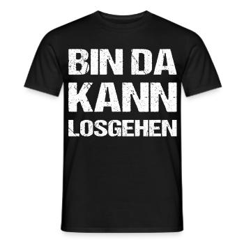 Bin da, kann losgehen - Männer T-Shirt - Schwarz - Vorne - AI Model Male 178 light (178cm)