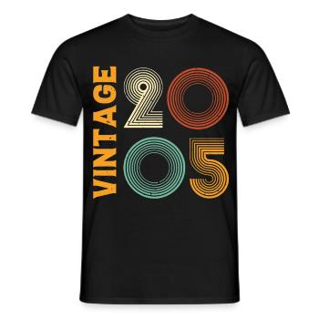 Cadeau d'anniversaire né en 2005 Légende Vintage - T-shirt homme - noir - Devant - AI Model Male 178 light (178cm)