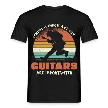 Guitars Are Importanter Retro - Men's T-Shirt - black - Front - AI Model Male 178 light (178cm)