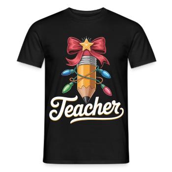 Idée cadeau pour les enseignants pour Noël - T-shirt homme - noir - Devant - AI Model Male 178 light (178cm)