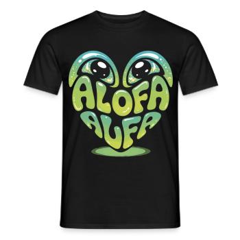 Chemise grenouille cool à l’ambiance tropicale – ALOFA - T-shirt homme - noir - Devant - AI Model Male 178 light (178cm)