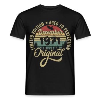 Décembre 1971 - Légende depuis décembre 1971 - T-shirt homme - noir - Devant - AI Model Male 178 light (178cm)