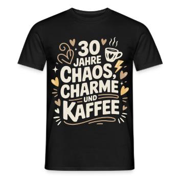 Chaos Charme Kaffee 30 Jahre - Männer T-Shirt - Schwarz - Vorne - AI Model Male 178 light (178cm)