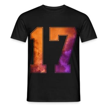 NR. 17 NUMMER 17 COLLEGE 17. GEBURTSTAG - Männer T-Shirt - Schwarz - Vorne - AI Model Male 178 light (178cm)