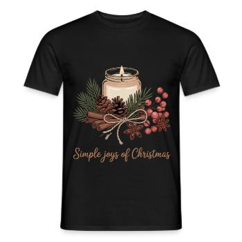 Motif de Noël rustique - T-shirt homme - noir - Devant - AI Model Male 178 light (178cm)