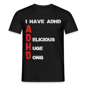 ADHD Lettering Vertical Accents - Men's T-Shirt - black - Front - AI Model Male 178 light (178cm)