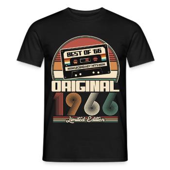 1966 Vintage Vintage Birthday Retro Gift - Men's T-Shirt - black - Front - AI Model Male 178 light (178cm)