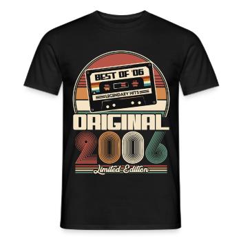 2006 Vintage Vintage Birthday Retro Gift - Men's T-Shirt - black - Front - AI Model Male 178 light (178cm)