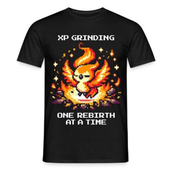 XP grinden, Respawn um Respawn | RPG Roguelike - Männer T-Shirt - Schwarz - Vorne - AI Model Male 178 light (178cm)