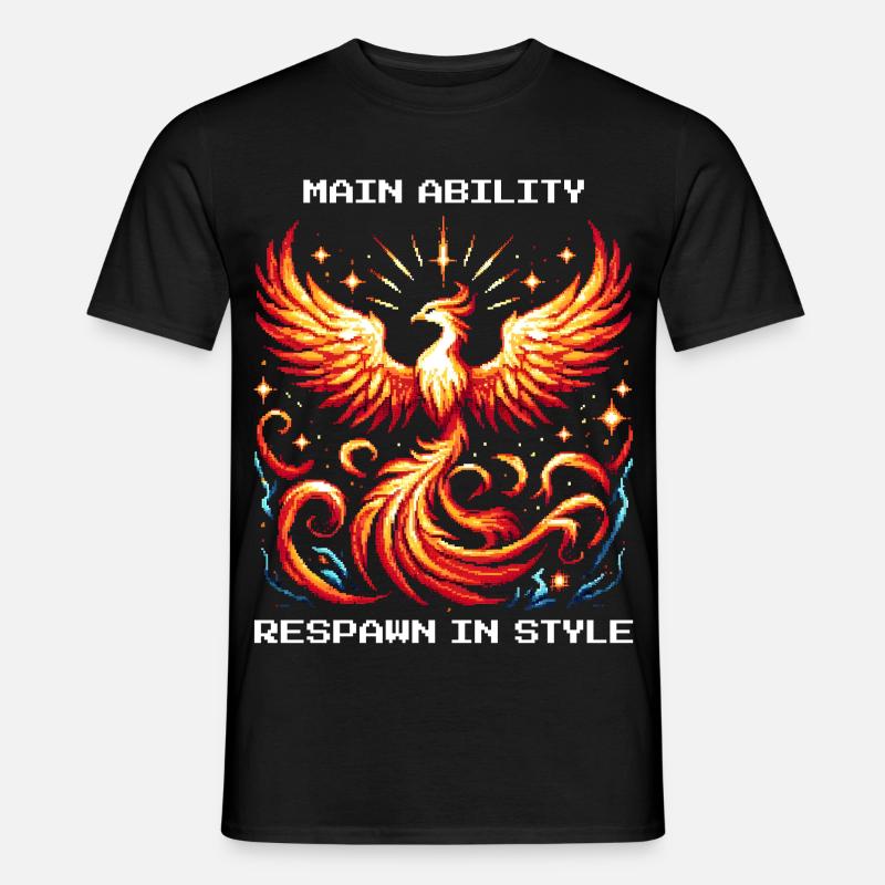 Hauptfähigkeit: Respawn mit Stil | Phönix - Männer T-Shirt - Schwarz