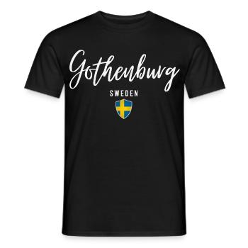 Göteborg, Schweden, elegantes Design - Männer T-Shirt - Schwarz - Vorne - AI Model Male 178 light (178cm)