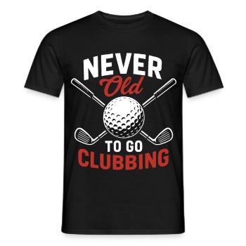 Jamais vieux pour aller en boîte de golf drôle Design de golf - T-shirt homme - noir - Devant - AI Model Male 178 light (178cm)