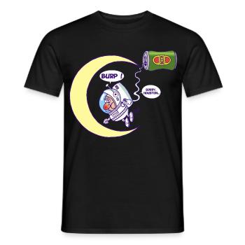 Astronaut and beer - Men's T-Shirt - black - Front - AI Model Male 178 light (178cm)