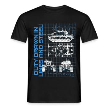 Mécanicien militaire - T-shirt homme - noir - Devant - AI Model Male 178 light (178cm)