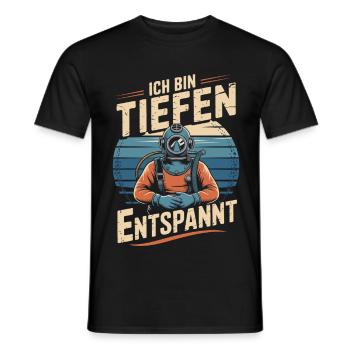 Plongée I’m Deeply Relax Casque de plongée - T-shirt homme - noir - Devant - AI Model Male 178 light (178cm)