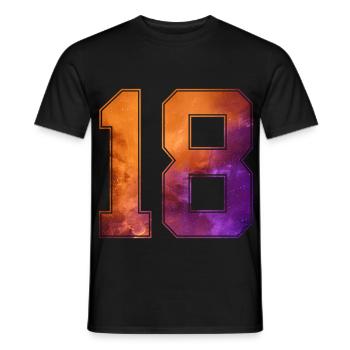 NON. 18 NUMÉRO 18 COLLÈGE 18E ANNIVERSAIRE - T-shirt homme - noir - Devant - AI Model Male 178 light (178cm)