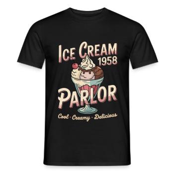Vintage Eiscreme Werbung - Männer T-Shirt - Schwarz - Vorne - AI Model Male 178 light (178cm)