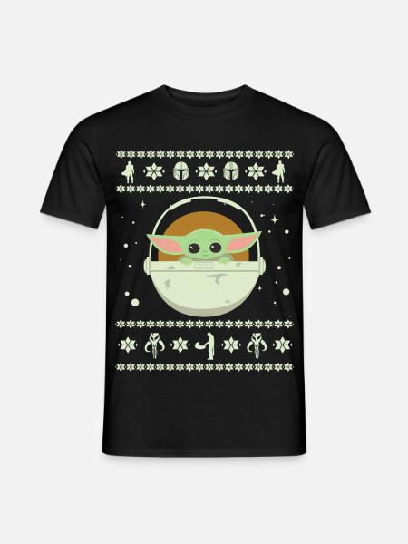 Star Wars: Mandalorian Baby Yoda Weihnachten - Männer T-Shirt - Schwarz