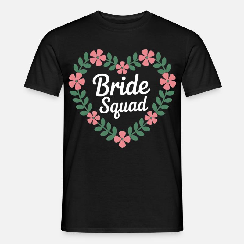 Bride Squad Blumenherz - Männer T-Shirt - Schwarz