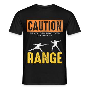 Achtung Reichweite Fechten Meme - Männer T-Shirt - Schwarz - Vorne - AI Model Male 178 light (178cm)
